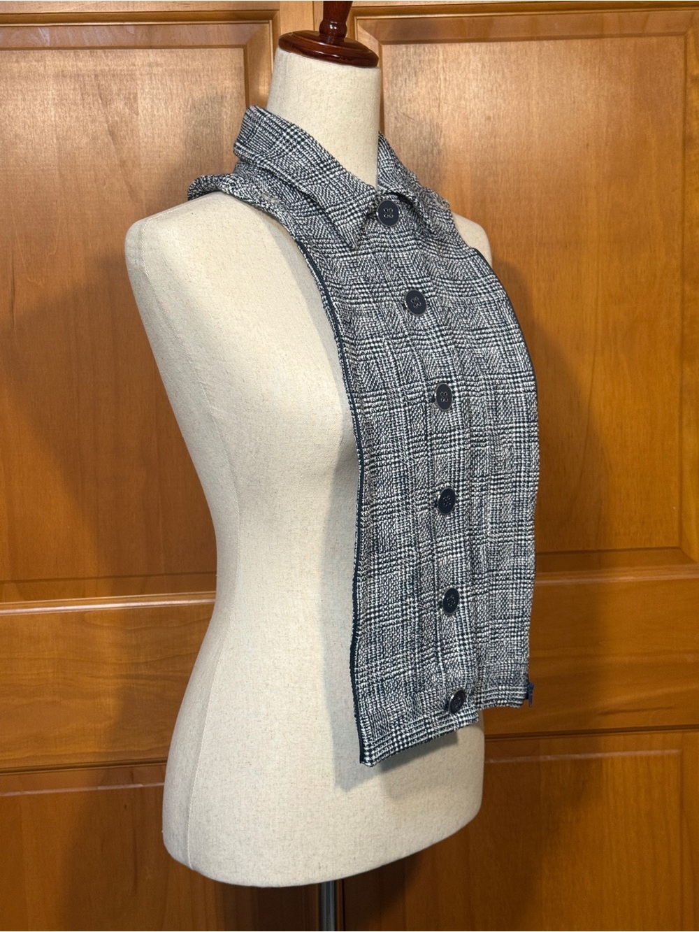 Veronica Beard Glen Plaid Blue White Dickey - Picture 7 of 13